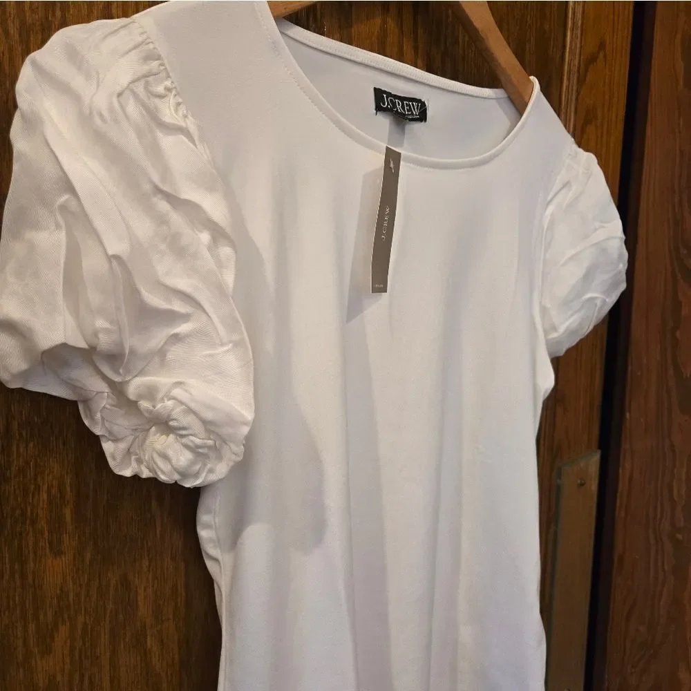 J. Crew Cream Ruffled Short Sleeve Blouse NWT Xsmall